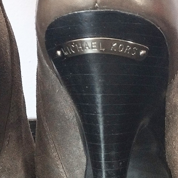 Michael Kors Grey Leather Stiletto Ankle Boots Size 7 - Picture 4 of 9